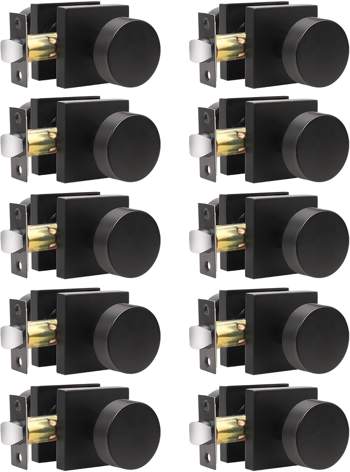 Gobrico Matte Black Passage Door Knobs for Hallways and Closets