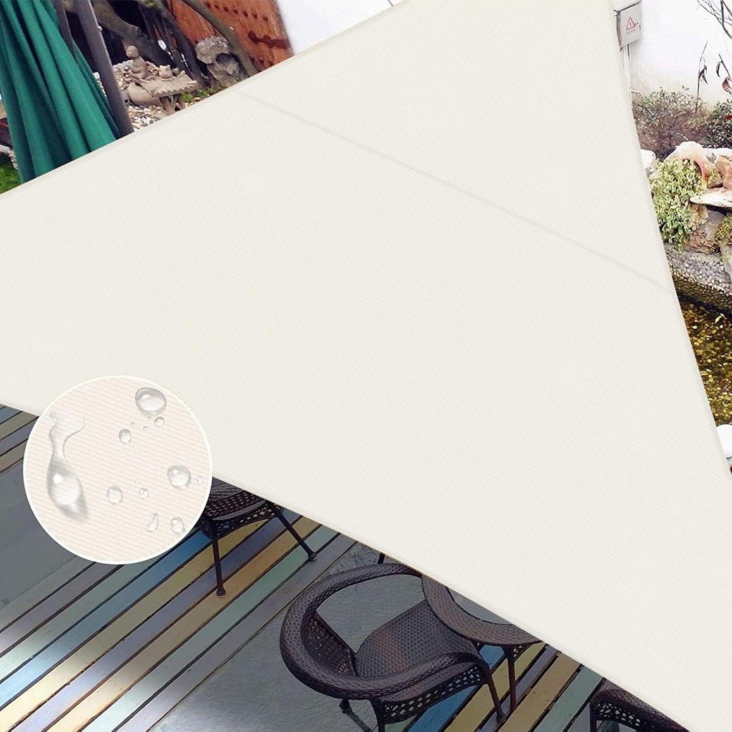 LOVE STORY Triangle 7ftx7ftx7ft Waterproof Sun Shade Sail Canopy