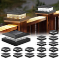 4x4 Solar Post Cap Lights 16 Pack - Warm & White Outdoor Deck Lighting