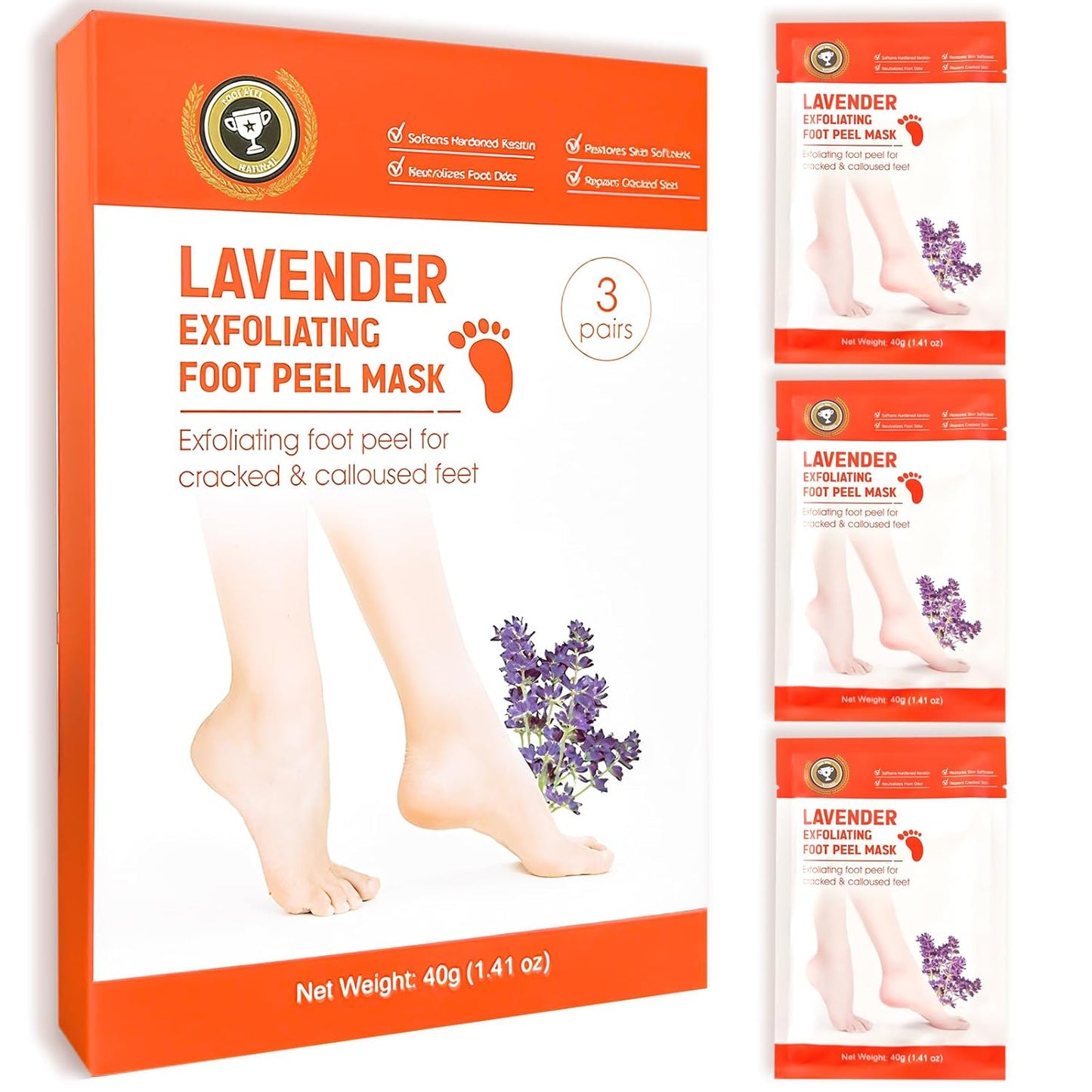 Foot Peel Mask for Dry Feet with Fruit Acids and Lavender