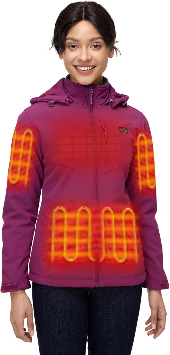 ORORO Women's Heated Jacket with 5 Heat Zones for Ultimate Warmth