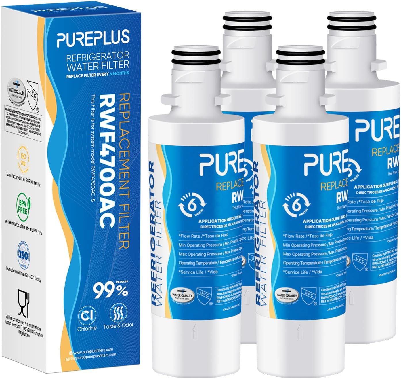 PUREPLUS Replacement Water Filter for LG and Kenmore Refrigerators