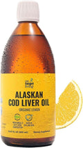 Alaskan Cod Liver Oil Liquid Organic Lemon Flavor On