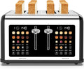 4 Slice Toaster Touch Screen Stainless Steel Toasters Digital Timer