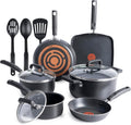 T-fal Signature Nonstick Cookware Set 12 Piece - Reliable Nonstick