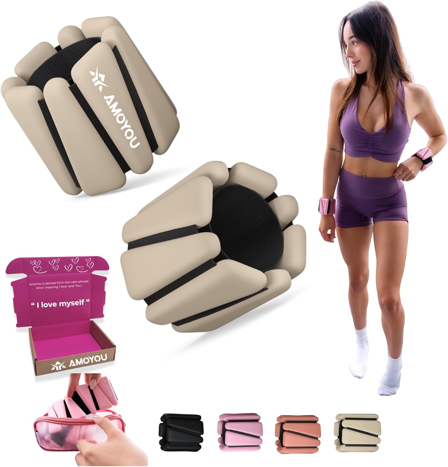 Wrist & Ankle Weights for Women - Versatile 2 lb Set