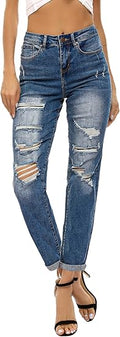 Resfeber Women's Distressed Boyfriend Jeans for Casual Style
