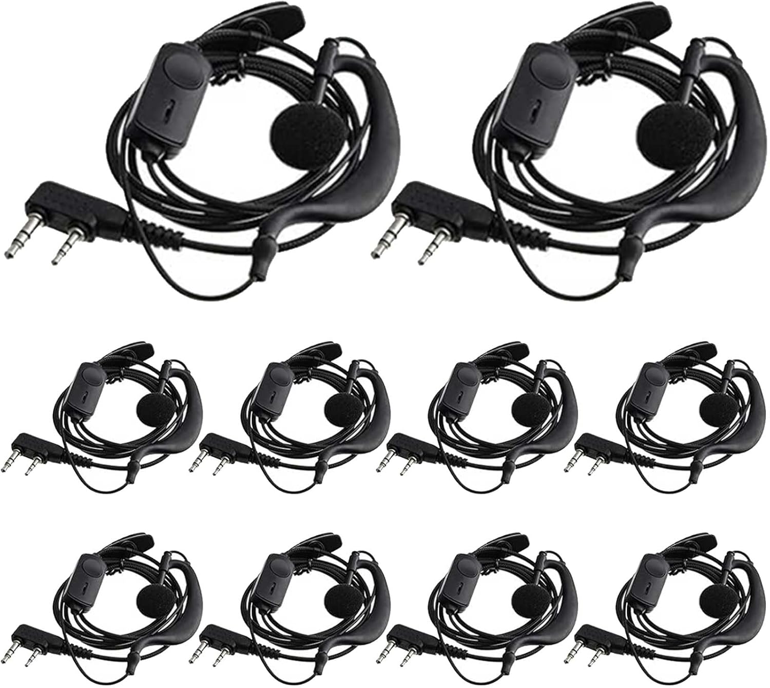 Kathfly 30 Pack Walkie Talkie Earpiece with Mic for Two Way Radio