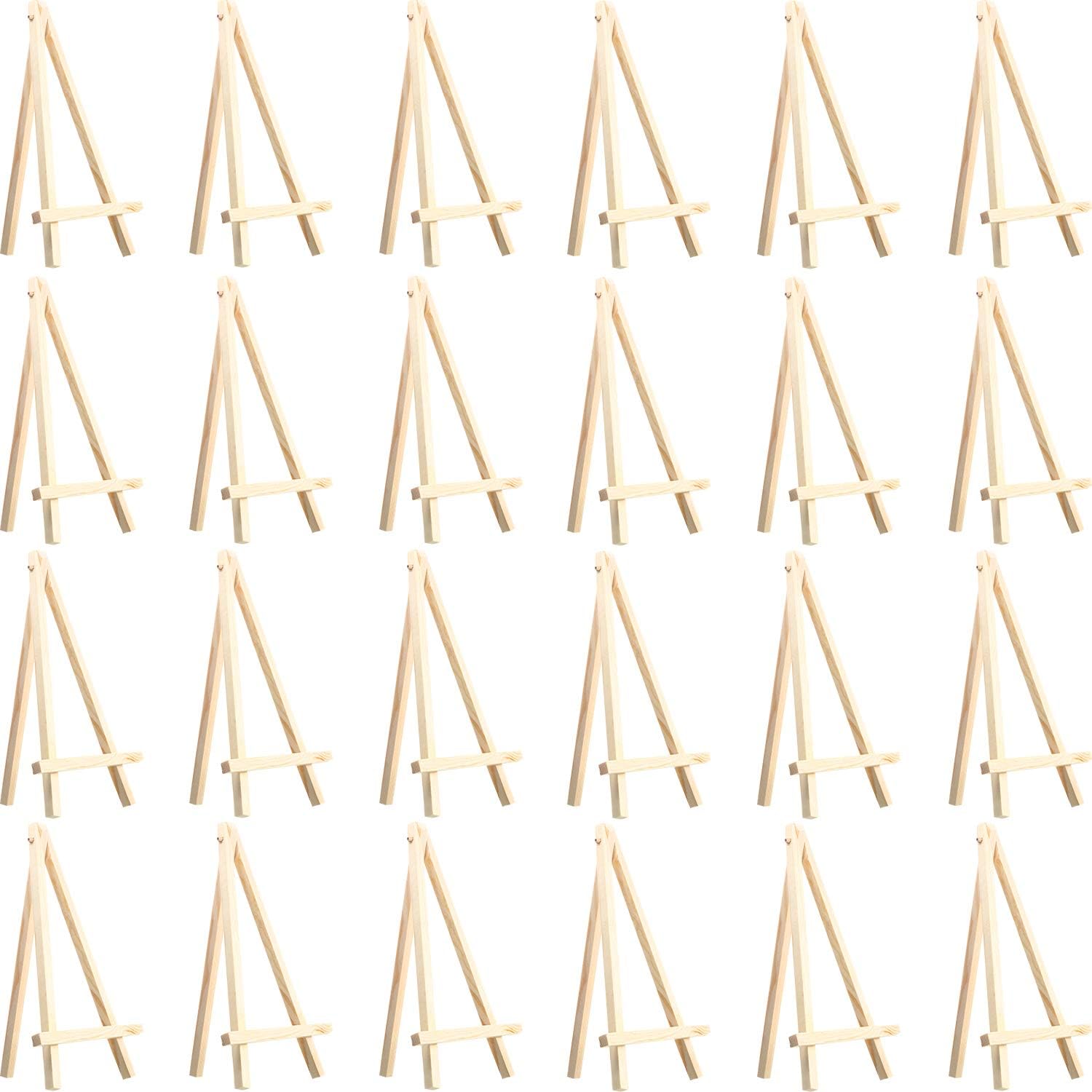 24 Pack Mini Wood Display Easel for Art and Events