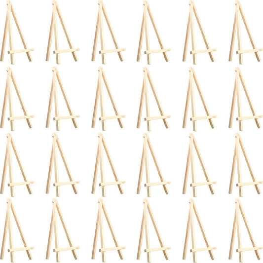 24 Pack Mini Wood Display Easel for Art and Events