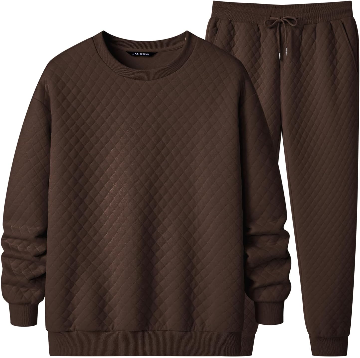 JMIERR Men's Quilted Tracksuit Set for Casual and Athletic Wear