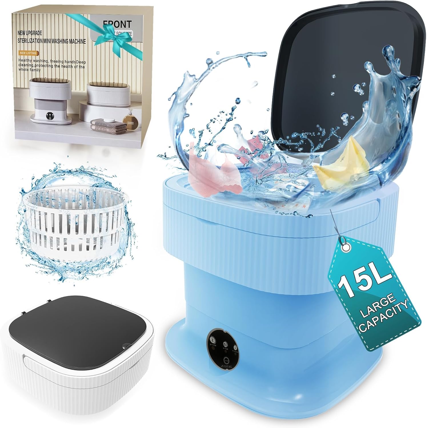 Compact Portable Washer & Dryer Set - Ideal for Travel & Small Spaces