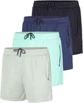 Men's Mesh Zipper Athletic Shorts 4-Pack - 3 in and 4 in Options