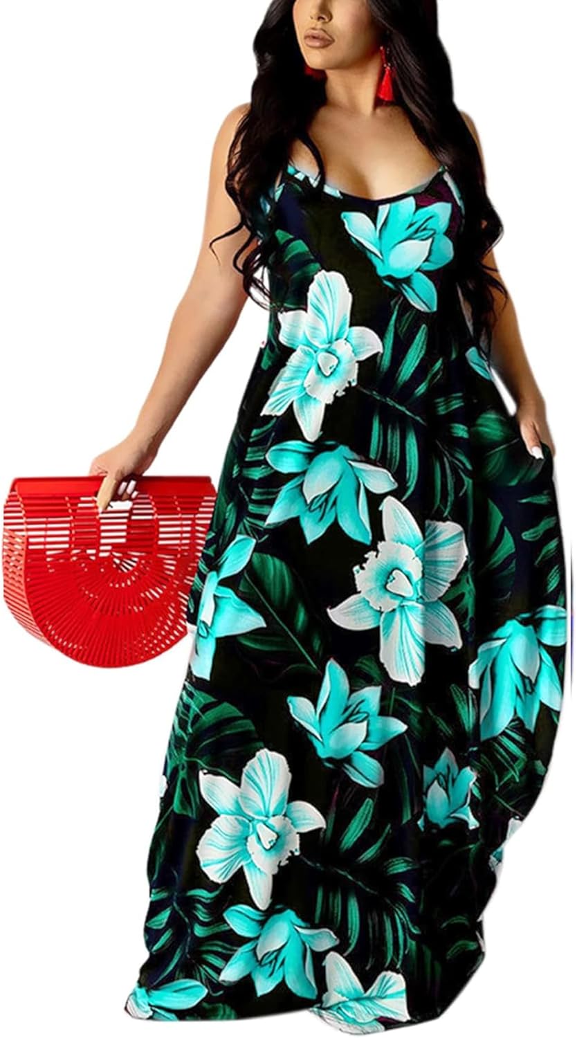 UOUA Hawaiian Dresses for Women Plus Size Summer Maxi Style