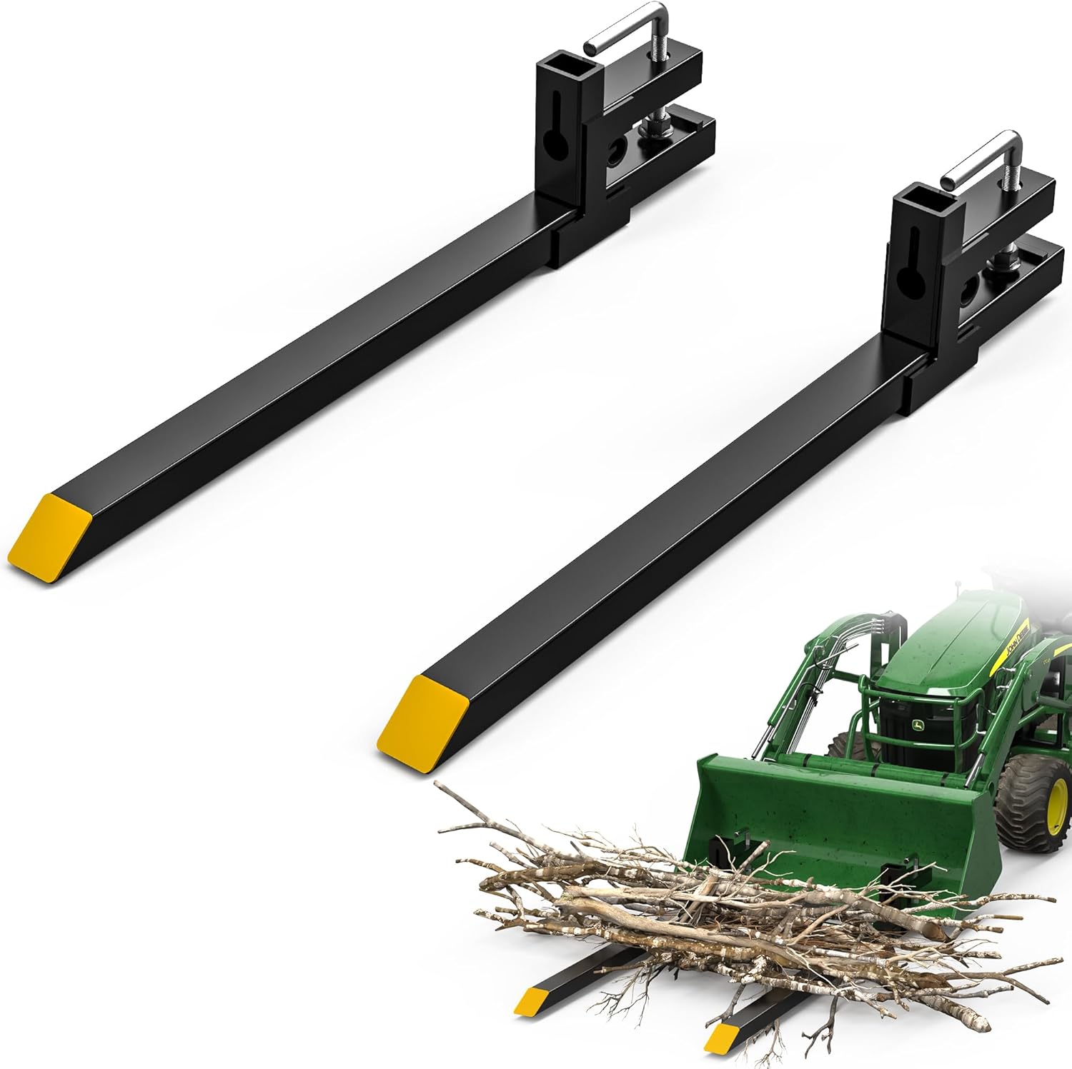60in Clamp On Pallet Forks for Tractor Bucket - Heavy Duty 4000lbs