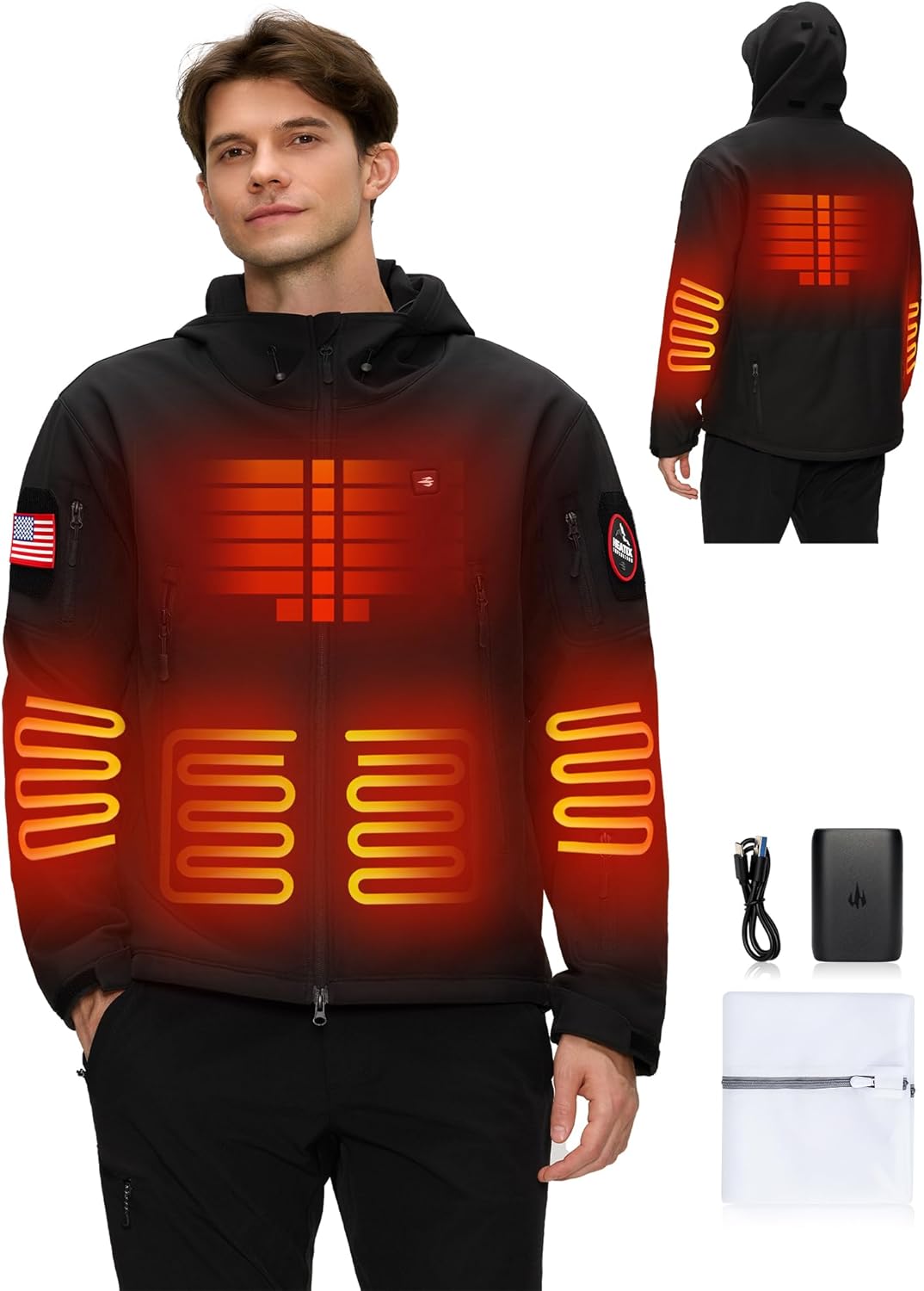 Heated Jacket for Men with 12V Battery Pack for Winter Use