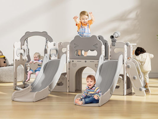 Lischwert Toddler Swing and Slide Set for Indoor Outdoor Fun