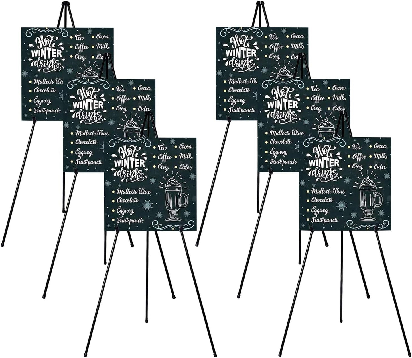 6 Packs Easel Stand for Display Signs - Lightweight Metal Tripod