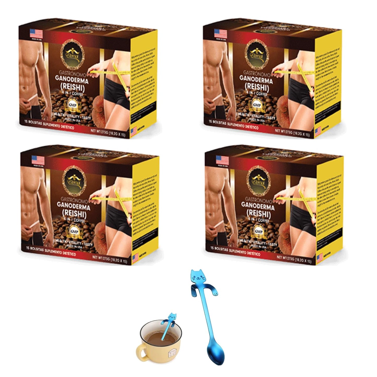 Eternal Spirit Beauty 4 in 1 Coffee with Ganoderma Pack of 4