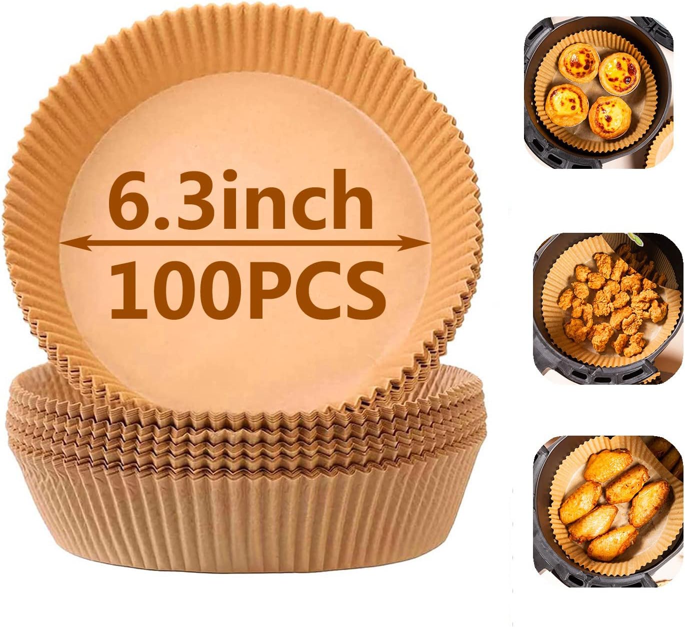 Non-stick Air Fryer Liners x100 for 2-4.9Qt - ailefeer