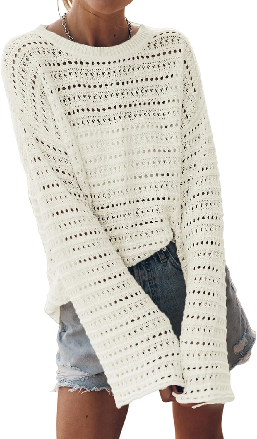 Sidefeel Womens Fall Sweaters 2025 Lightweight Casual Knit Tops