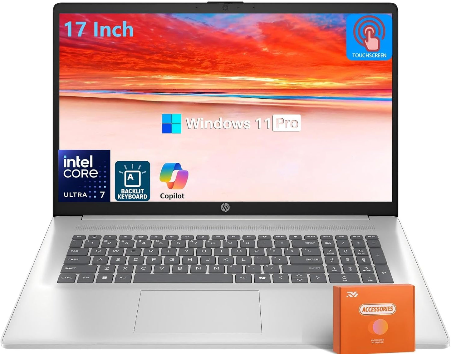 HP 17.3 Touchscreen Laptop with Intel Ultra 7 Processor and 64GB RAM