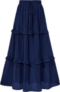 Women's Long Summer Skirt A-Line Midi - Flowy High Waist