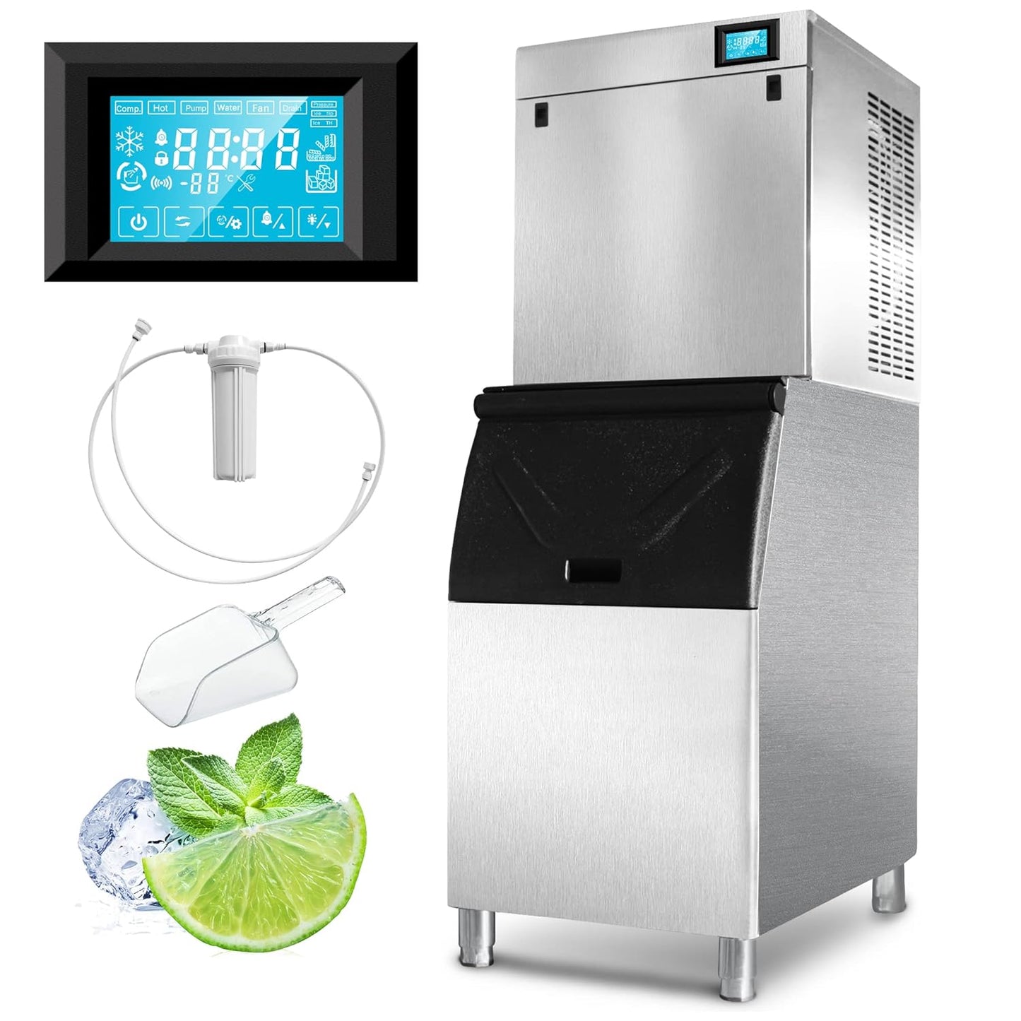 Fast Ice Production! Pro 22 Commercial Ice Maker - 450lbs/24H