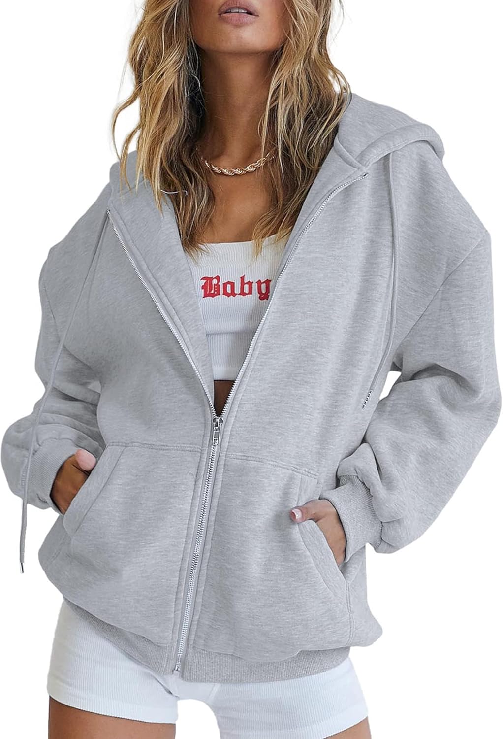 PRETTYGARDEN Women's Zip Up Y2K Hoodies for Casual Style