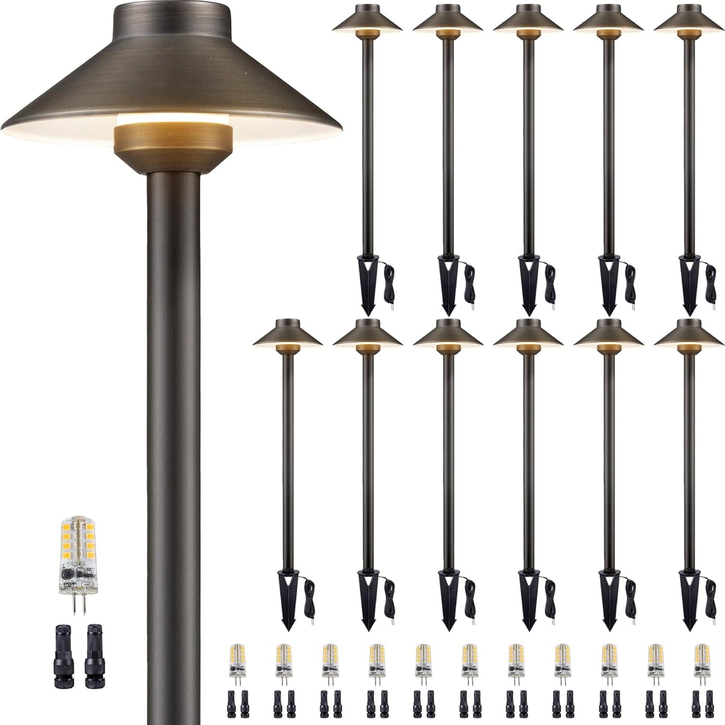 Solid Brass Pathway Light - 12v Landscape Path Lights Outdoor