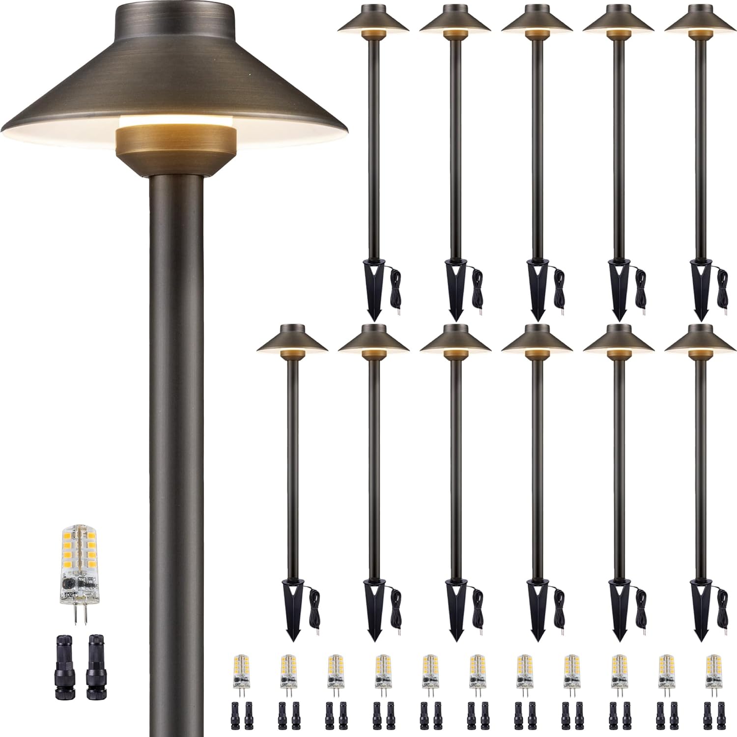 Solid Brass Pathway Light - 12v Landscape Path Lights Outdoor