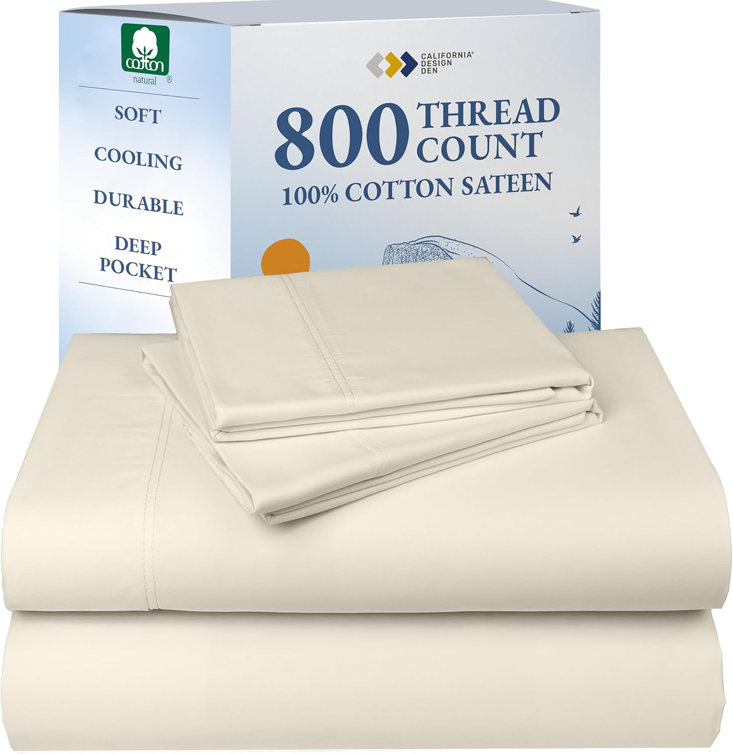 California Design Den Luxury Queen Sheets Set - Soft 800 TC
