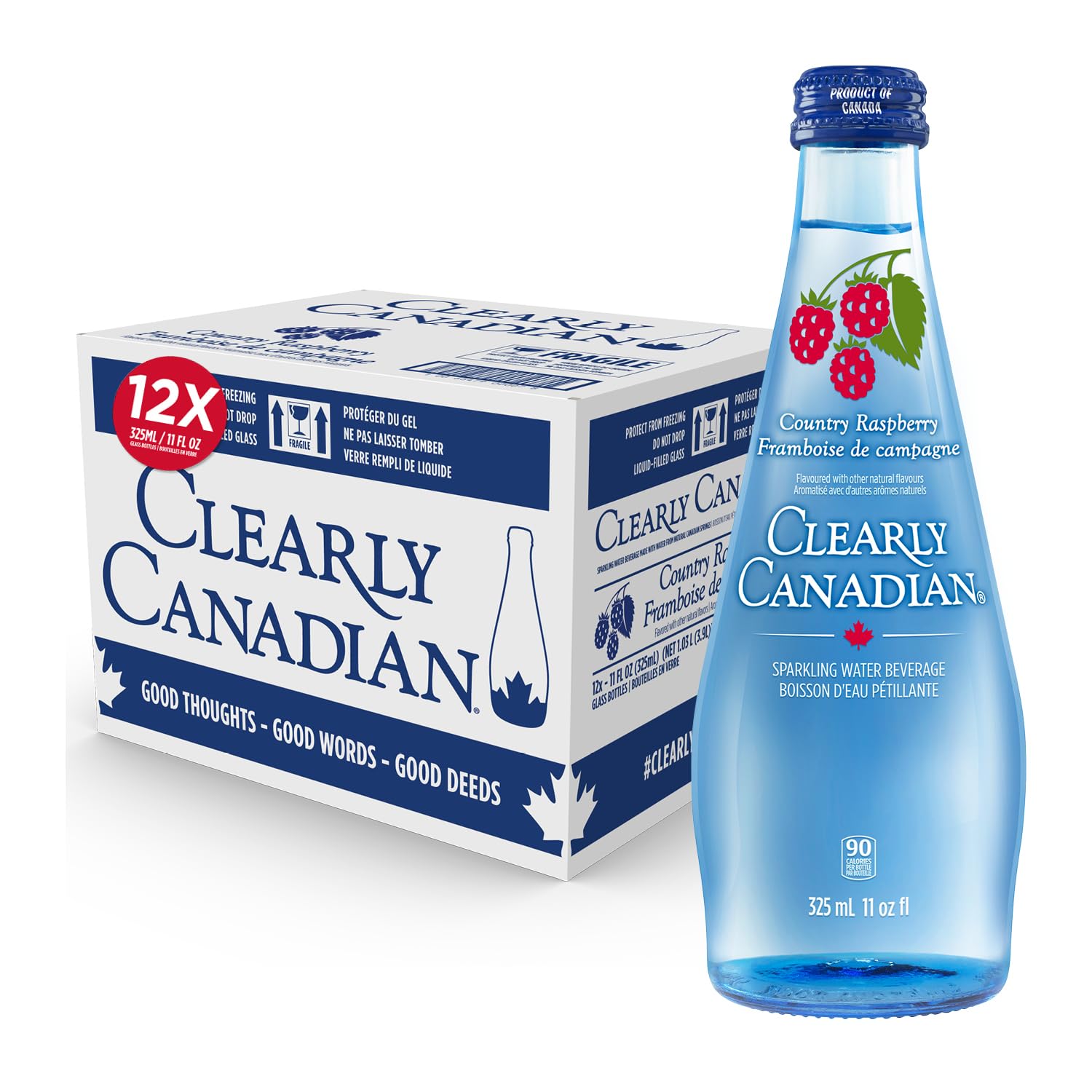 Clearly Canadian Sparkling Flavored Water - Country Raspberry 12 Pack