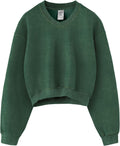 Hatant Acid Wash V-Neck Hoodie for Women - Vintage Cropped Fleece