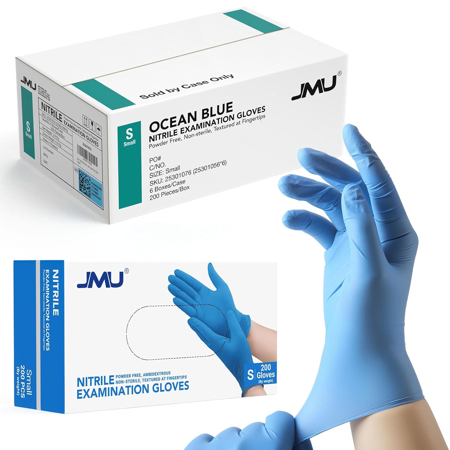 JMU 1200 Nitrile Gloves Small - Durable Latex-Free Medical Gloves