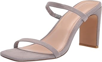 The Drop Women's Avery Square Toe Two Strap High Heeled Sandal