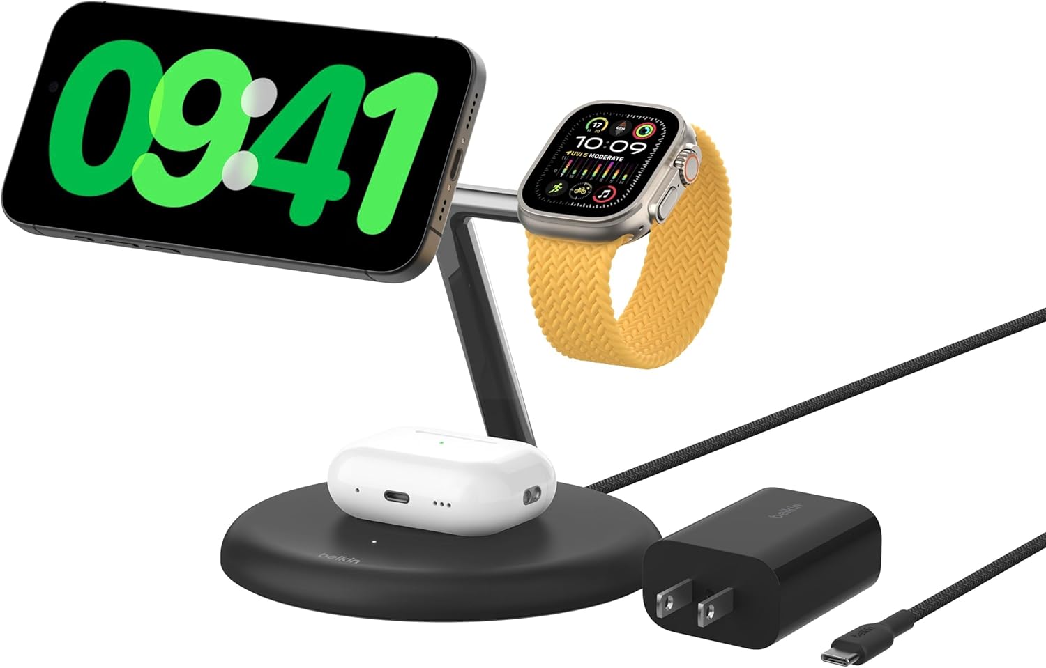Belkin 15W 3-in-1 MagSafe Charger - Fast Charging