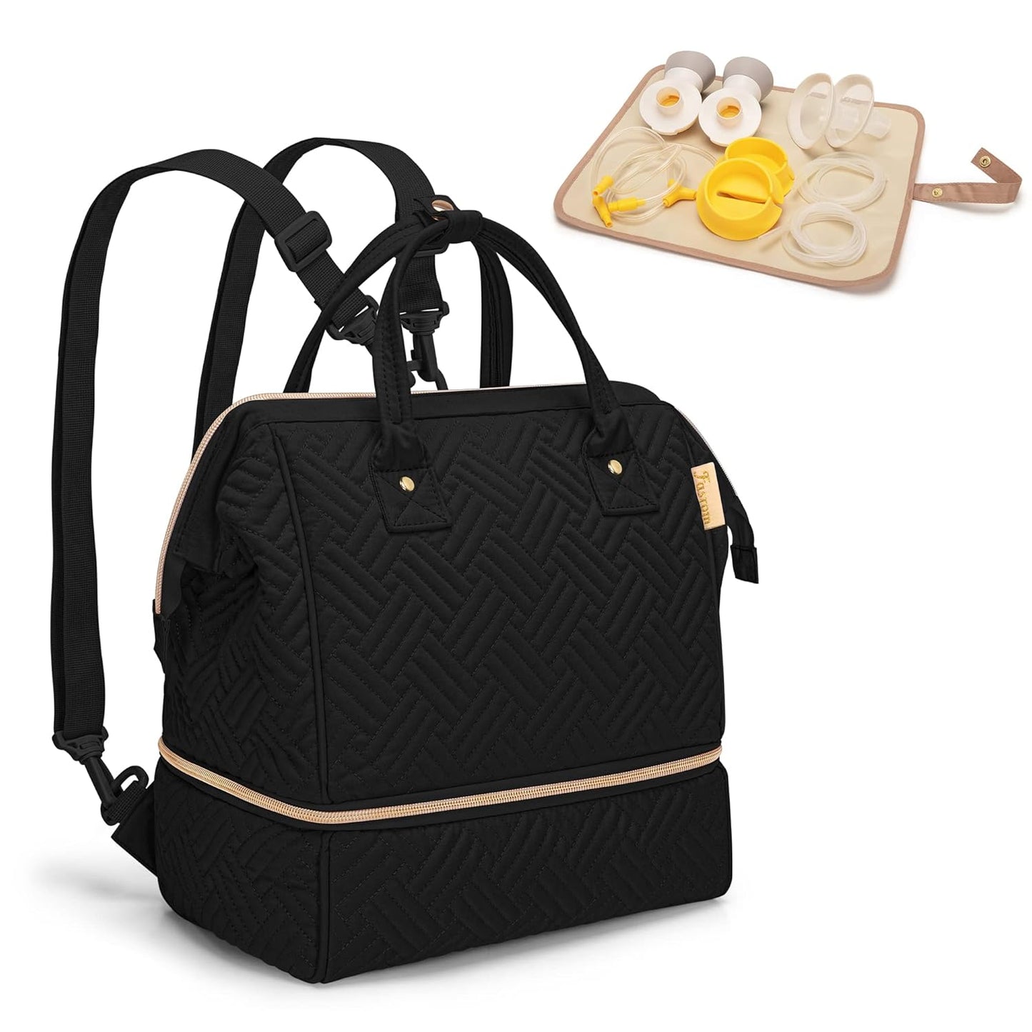 Fasrom Small Breast Pump Bag Backpack with Cooler for Moms