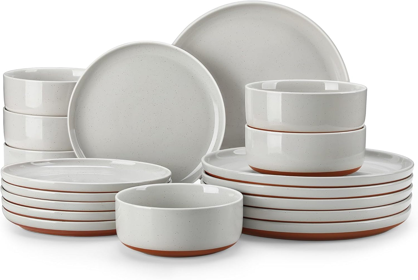 MALACASA 18 Piece Modern Ceramic Dinnerware Set for 6 People