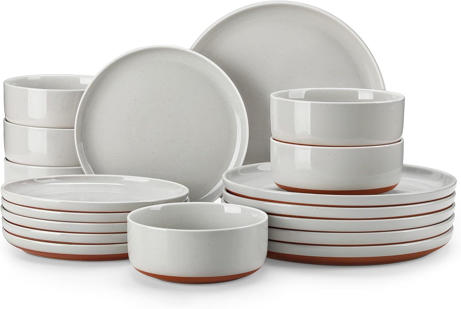 MALACASA 18 Piece Modern Ceramic Dinnerware Set for 6 People