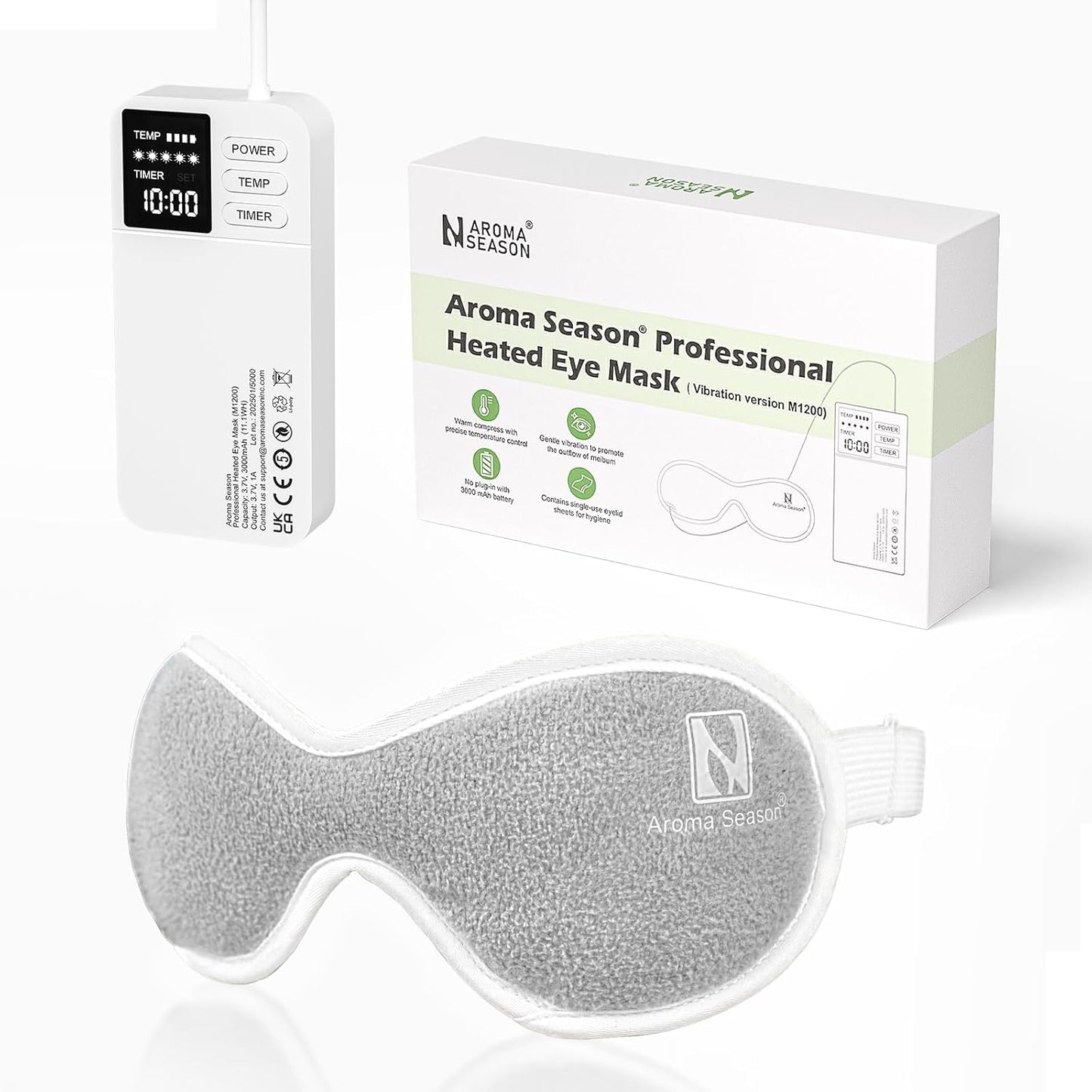 Aroma Season Heated Eye Mask for Dry Eyes with Vibration Relief