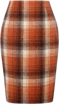 Wool Plaid Pencil Skirt High Waisted Midi - Tailored Fall Staple