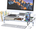 Acrylic Monitor Stand 2 Tier Laptop Riser - Clear Desk Organizer