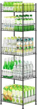 5 Tier Water Bottle Organizer Rack Free Standing Water Storage - Space