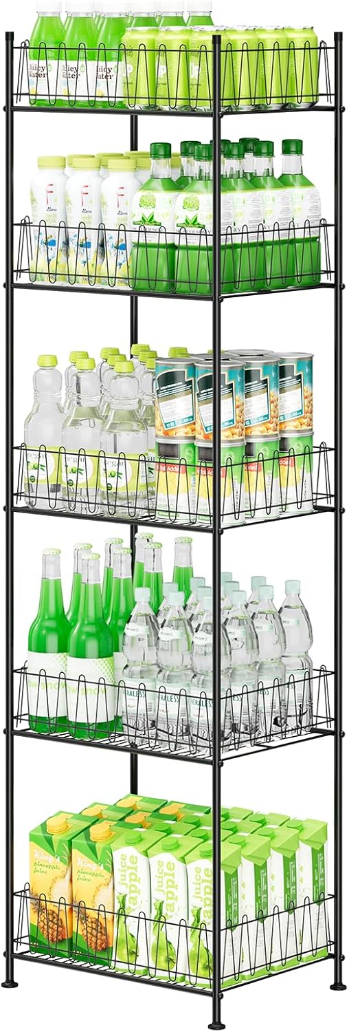 5 Tier Water Bottle Organizer Rack for Efficient Storage