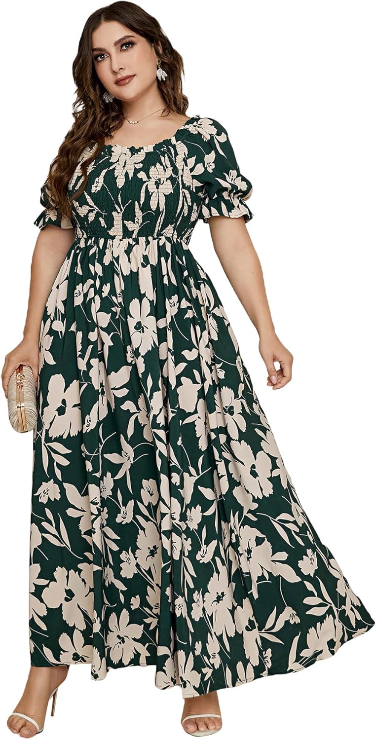 Boho Floral Maxi Dress for Plus Size Women by MakeMeChic