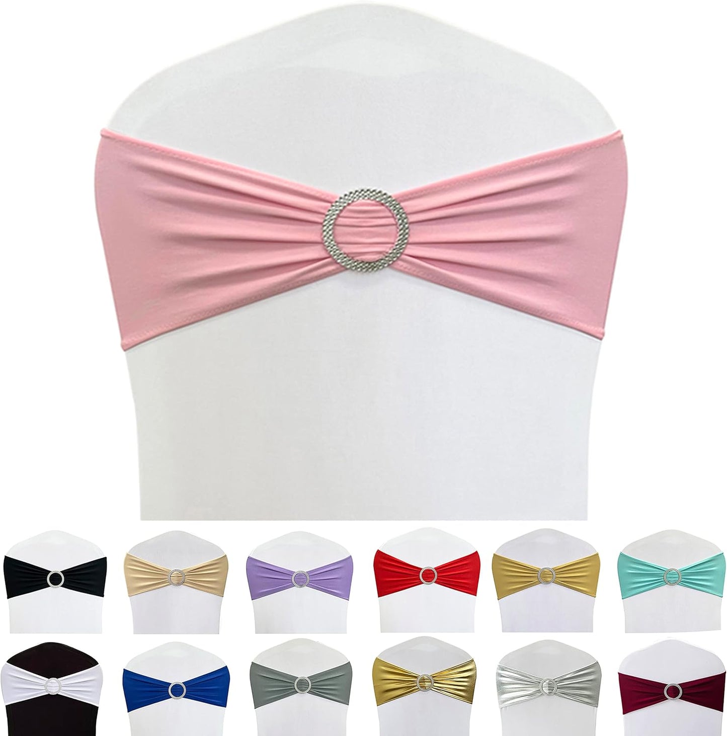 Spandex Chair Sashes Bands for Wedding Party Decoration 100PCS