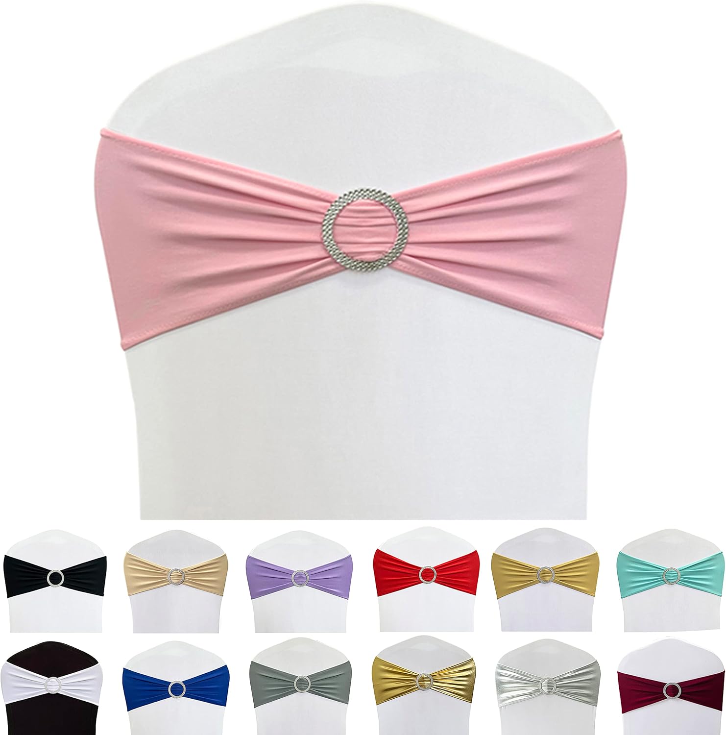 Spandex Chair Sashes Bands for Wedding Party Decoration 100PCS