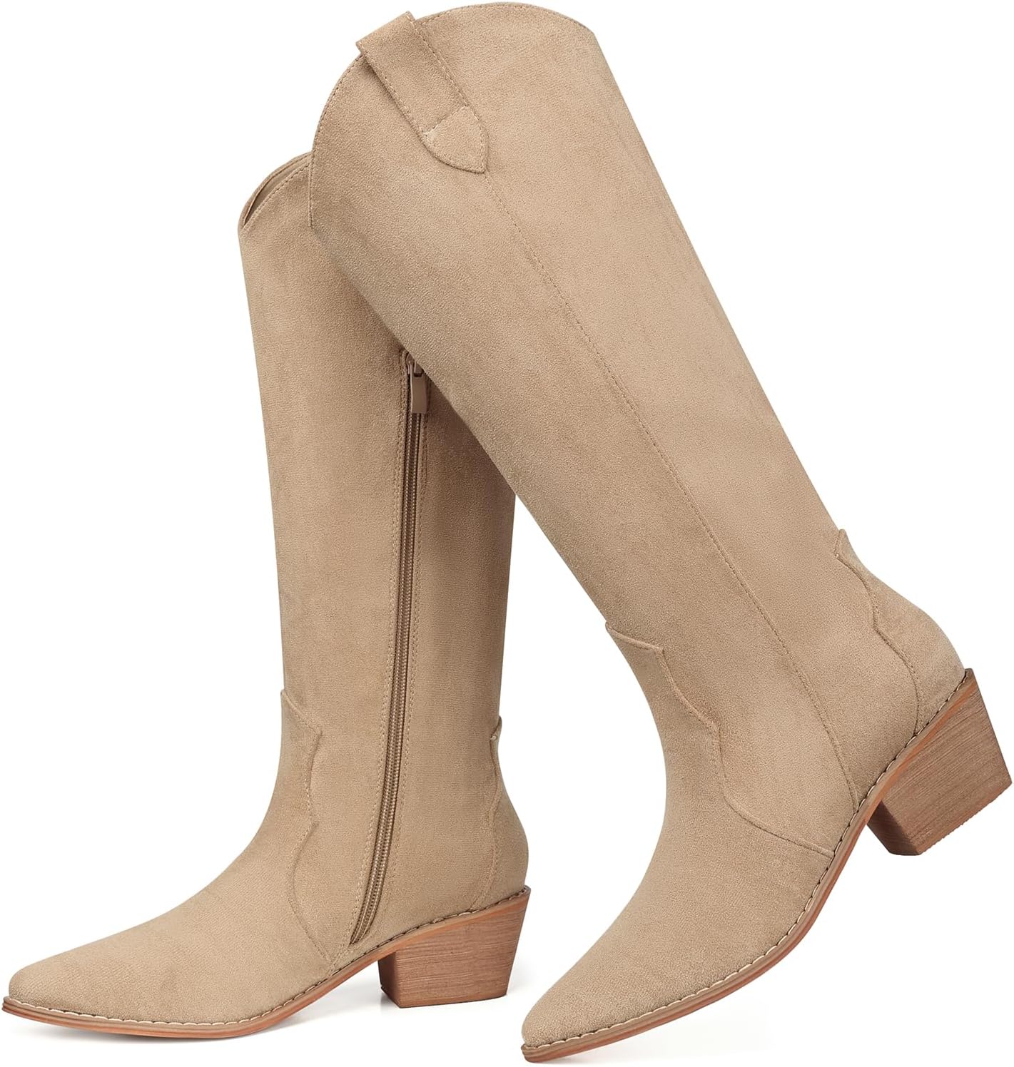 Comfortable Knee High Cowboy Boots for Women by SHIBEVER