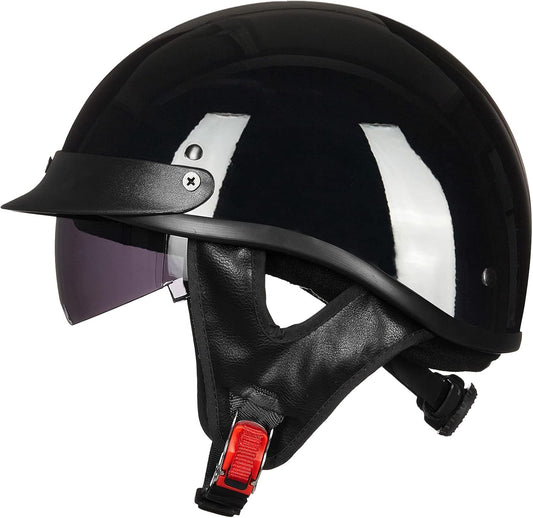 ILM Half Helmet Motorcycle Open Face with Quick Release Buckle